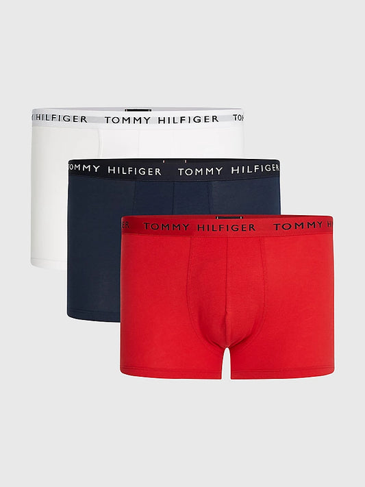 Tommy Hilfiger 3 Pack Trunks White Navy Red