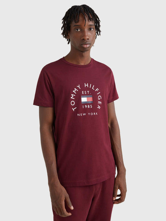 Tommy Hilfiger Hilfiger Flag Arch T-Shirt Deep Rouge