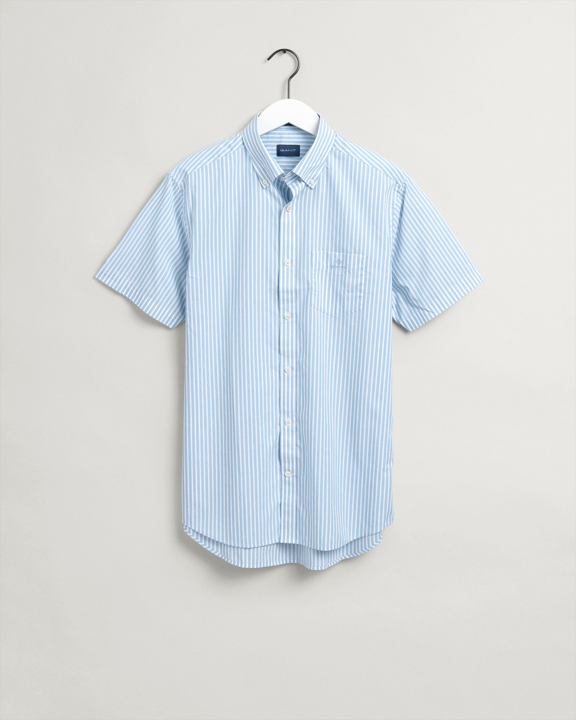 GANT Broadcloth Stripe Short Sleeve Shirt Capri Blue