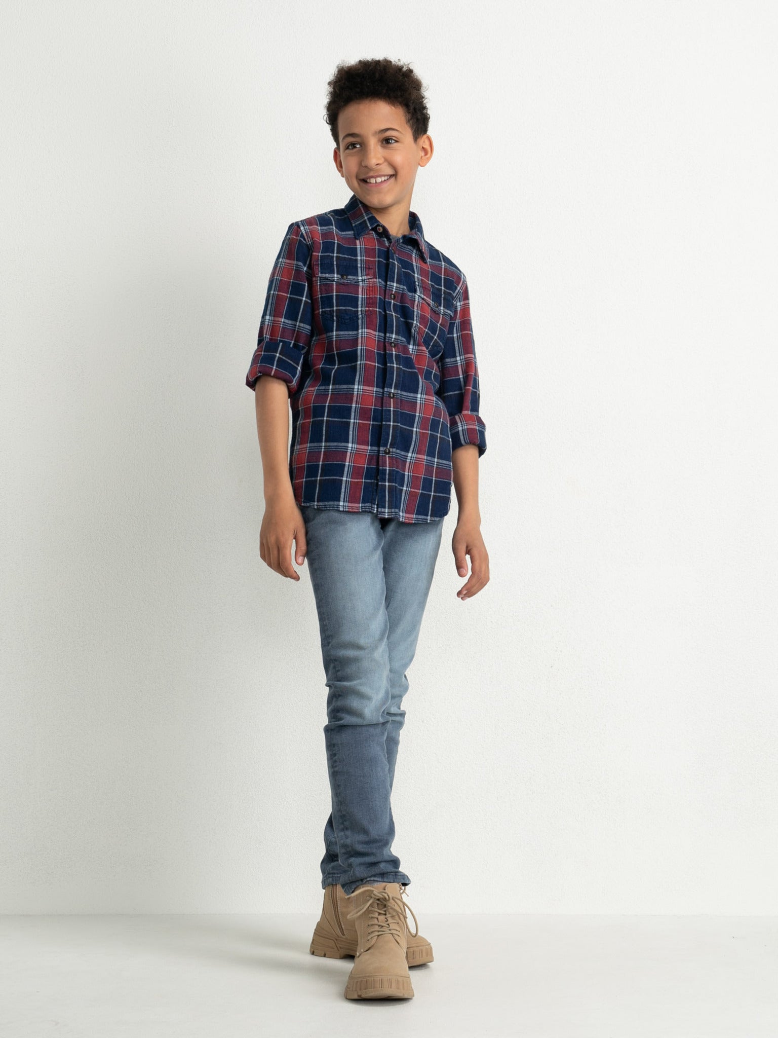 Petrol Industries Boys Check Shirt Spice Red