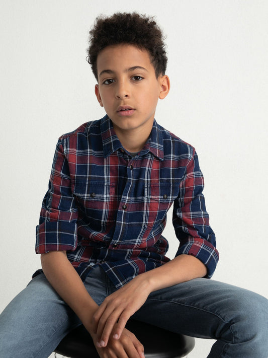 Petrol Industries Boys Check Shirt Spice Red